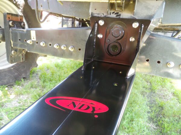 The rear end of a Combine Tow Hitch for Case IH - newer models with a camera attached to it.