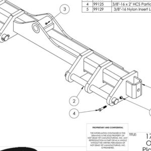 A diagram showing the parts of a Offset 3 Point Planter Hitch for John Deere 1700 Series.