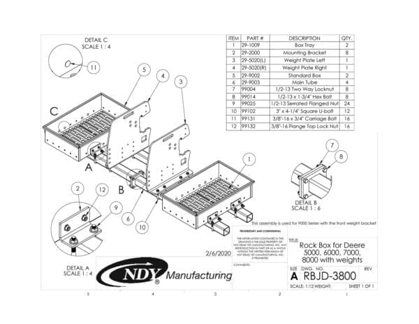 The wiring diagram for the Rock Box for John Deere 5000, 6000, 7000, 8000 with weights.