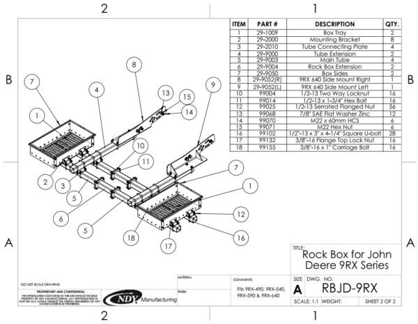 Rock Box for John Deere® 9RX Series and Select 9R Series