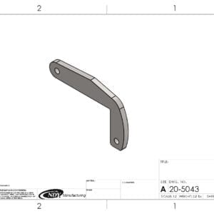 A drawing of a Rock Box Mount for New Holland T8 Series - Left handle for a door.