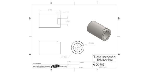 A drawing of a Stalk Stomper Exterior Bushing and a drawing of a Stalk Stomper Exterior Bushing.