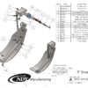 A diagram showing the parts of a Stalk Stomper, Left, Arm and Shoe Assembly - Welded.