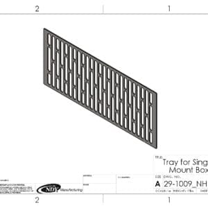 A drawing of a Rock Box Tray for Single Mount Box