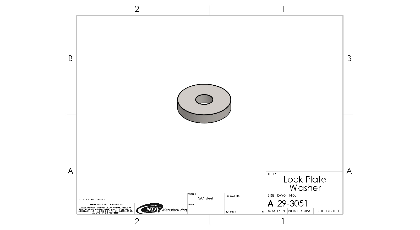 A drawing of a Rock Box Lock Plate Washer ratchet.