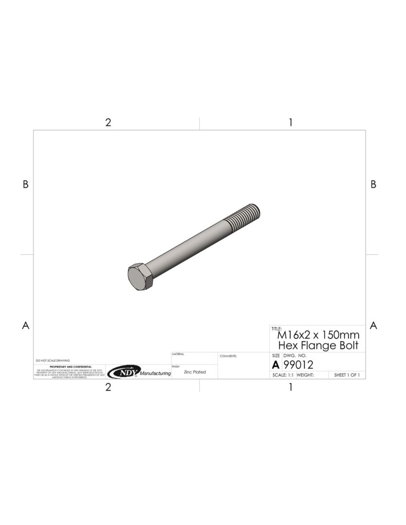 A drawing of a 1/2"-13 x 4-3/4" Zinc Finish SAE J429 Grade 5 Hex Cap Screw with a number on it.