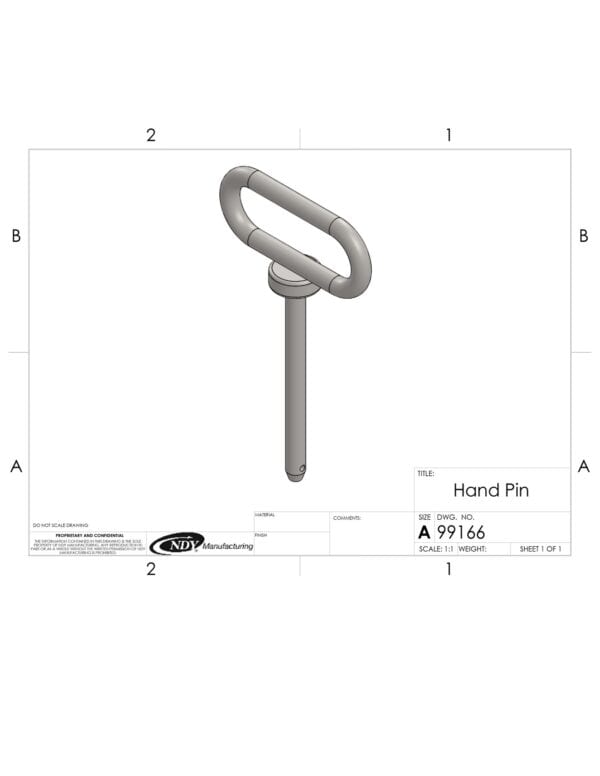 A drawing of a Hand Pin with a handle on it.