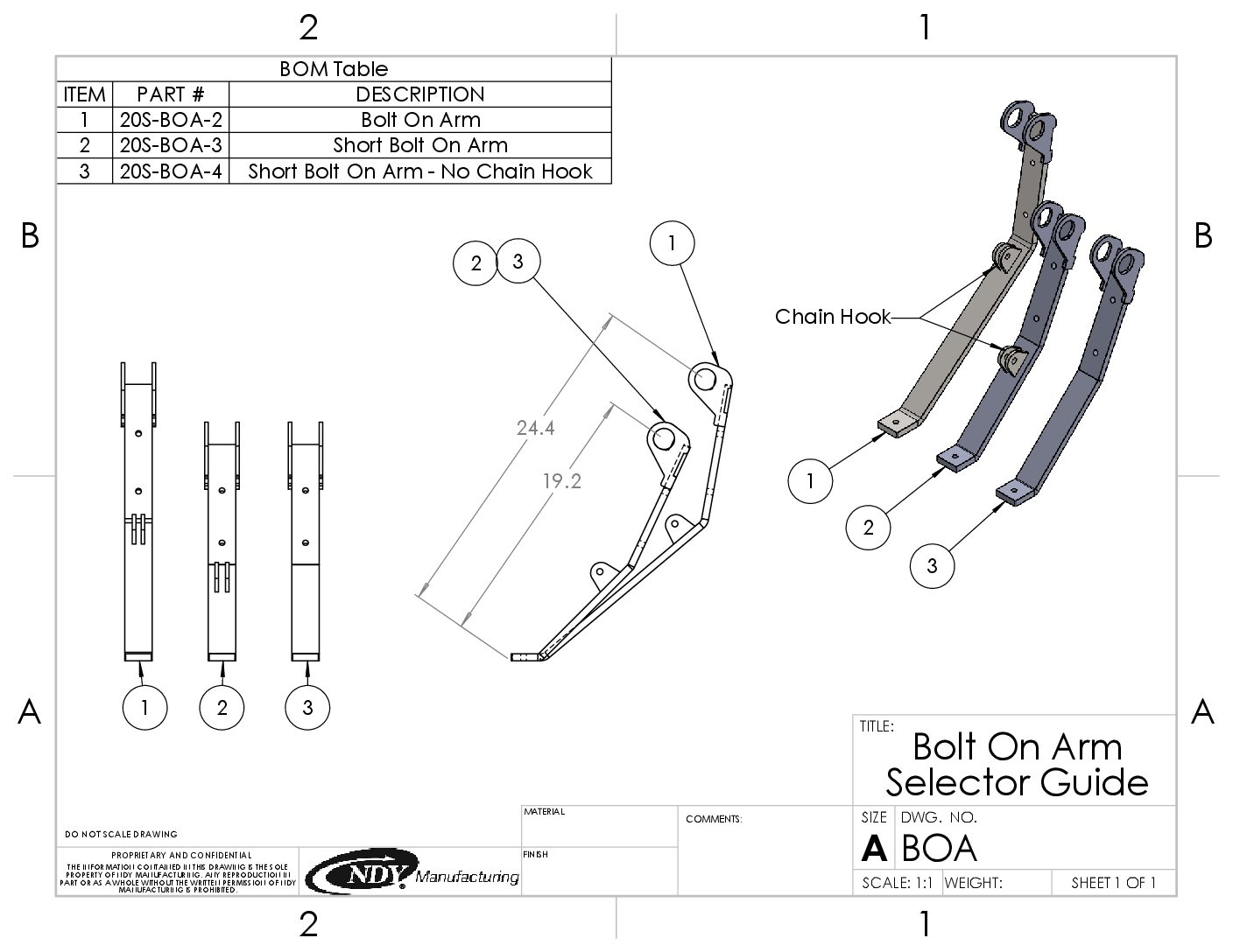 Stalk Stomper Bolt On Arm - Short Shoe with Chain - Image 2