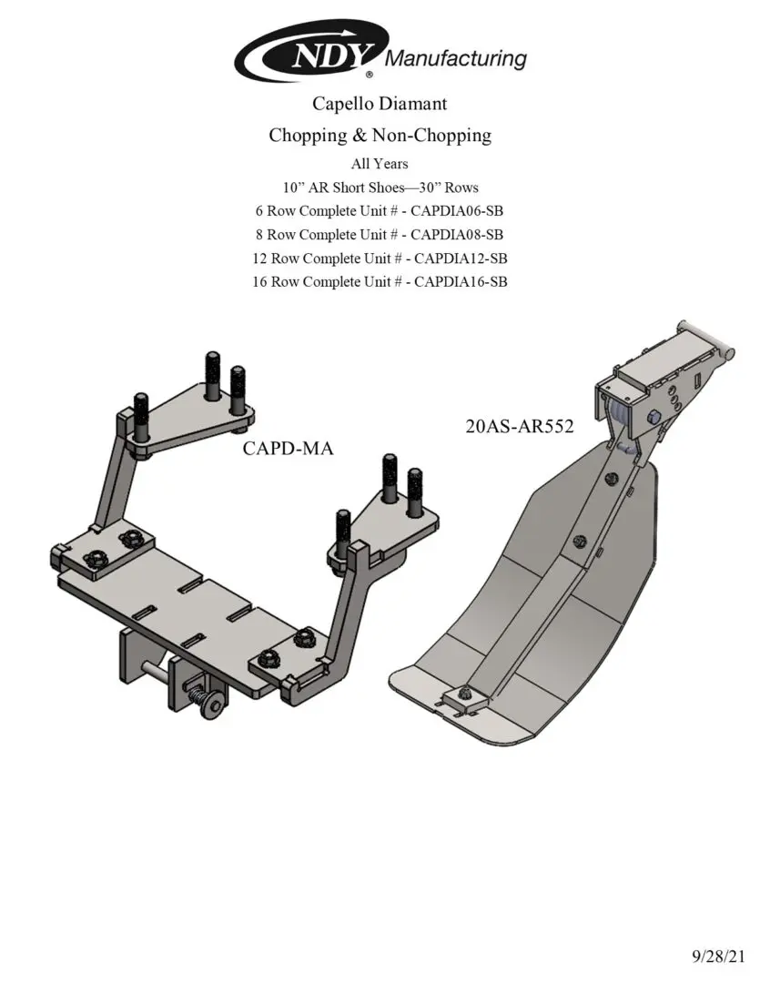 Nbj manufacturing - Stalk Stomper for Capello 6 row Diamant kit.