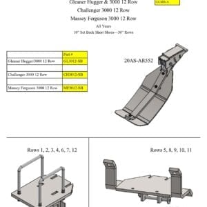 The parts list for the Stalk Stomper for Challenger 3000 Series 12 Row Corn Head.