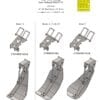 A diagram showing the different parts of Stalk Stompers for Case 4016 and New Holland 980CR-16 Series Corn Head.