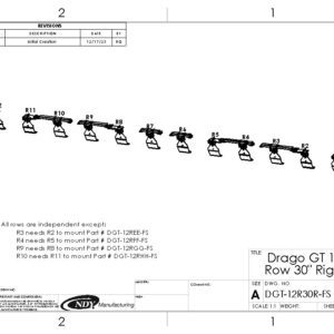 Technical drawing of Drago GT 12 equipment.