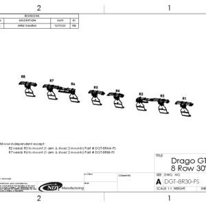 Technical drawing of Drago GT 8 Row.