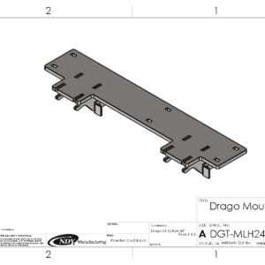 A drawing of a Stalk Stomper Double Mount for Drago GT - Left.