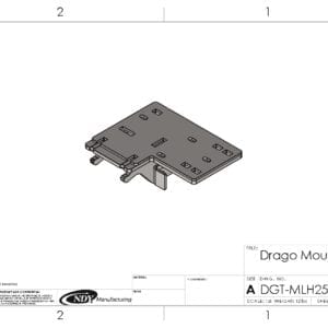 A drawing of a Stalk Stomper Mount for Drago GT - Left.