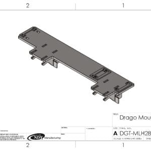 A drawing of the Stalk Stomper Double Mount for Drago GT - Left.