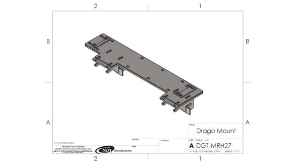 A drawing of the Stalk Stomper Mount for Drago GT - Right.