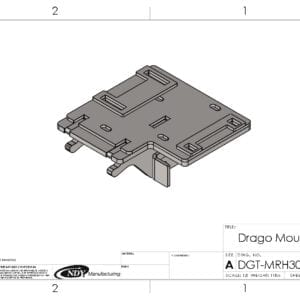 A drawing of the Stalk Stomper Mount for Drago GT - Right.