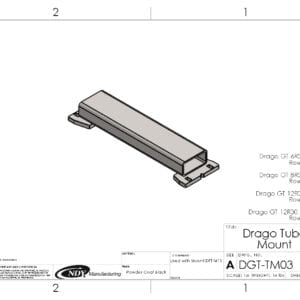 A drawing of the Stalk Stomper Tube Mount for Drago GT.