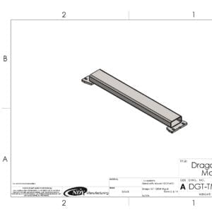 A drawing of a Stalk Stomper Tube Mount for Drago GT for a door.