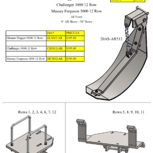 Manufacturing parts list with illustrations.