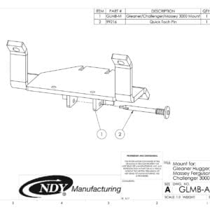 Ndy - Stalk Stomper Mount Assembly for Rows 5,8,9,10,11 on Gleaner Hugger and 3000, Massey Ferguson 3000, and Challenger 3000 Series Corn Head - gmb - gmb - gmb -.