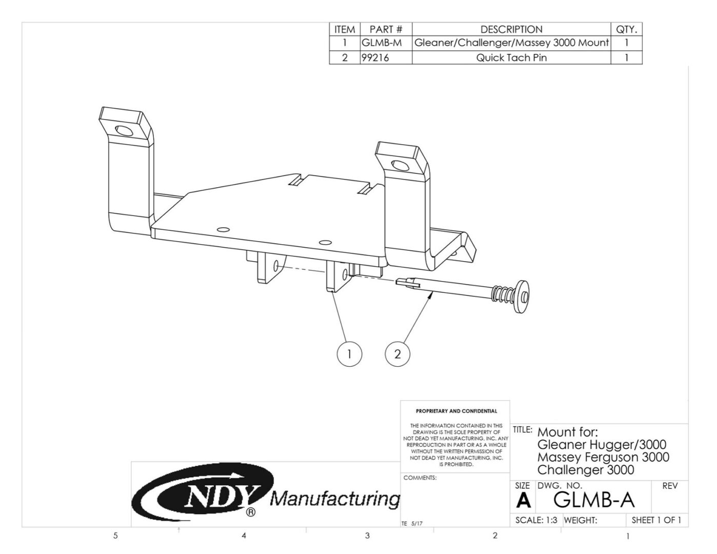 Ndy - Stalk Stomper Mount Assembly for Rows 5,8,9,10,11 on Gleaner Hugger and 3000, Massey Ferguson 3000, and Challenger 3000 Series Corn Head - gmb - gmb - gmb -.