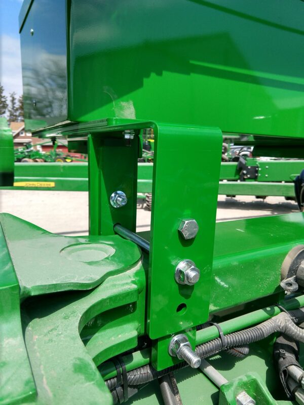 A close up of a Mounting Bracket Kit for Large Utility Box - fits Deere / Bauer Planters.