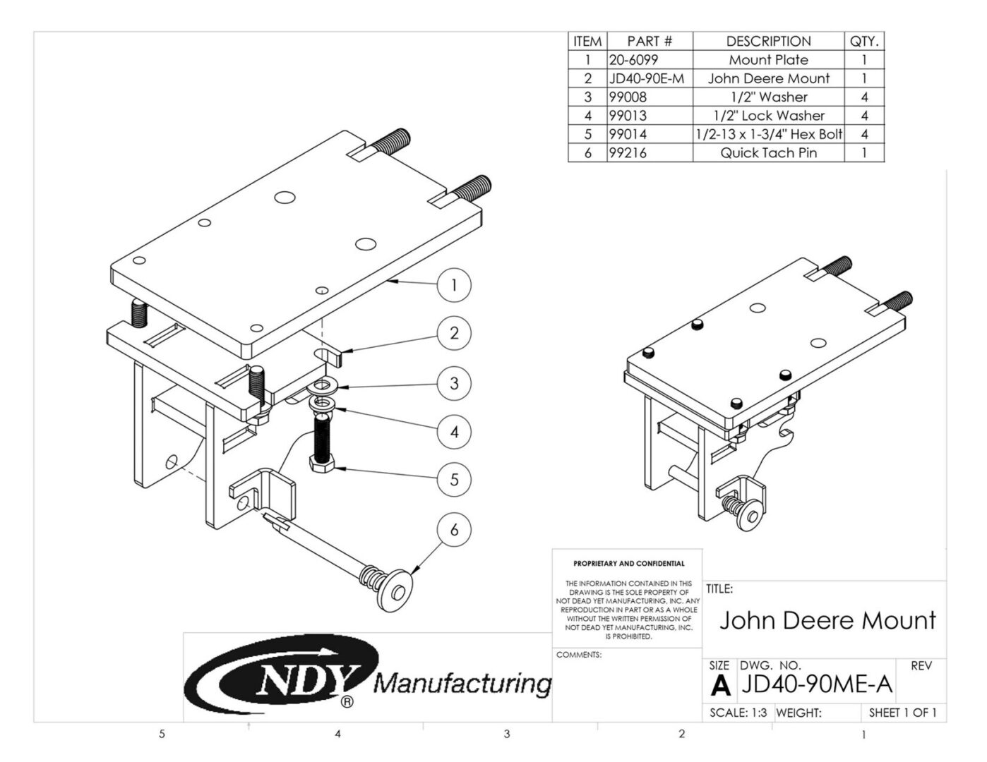 A diagram showing the parts of a Stalk Stomper Mount for Row 7 on John Deere 1290 Series 20” Corn Heads.