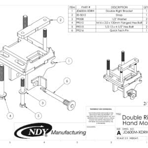 Stalk Stomper Mount Assembly, Right, for John Deere 600/700 Series Corn Heads double - right hand mount.