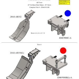 A diagram showing the different parts of a Stalk Stomper for John Deere 843/893 Series Corn Head machine.