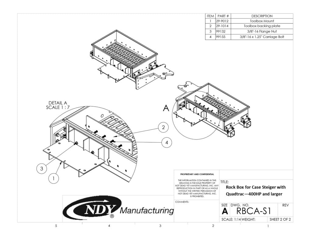 Rock Box for Case Steiger with Quadtrac 400HP and Larger NDY