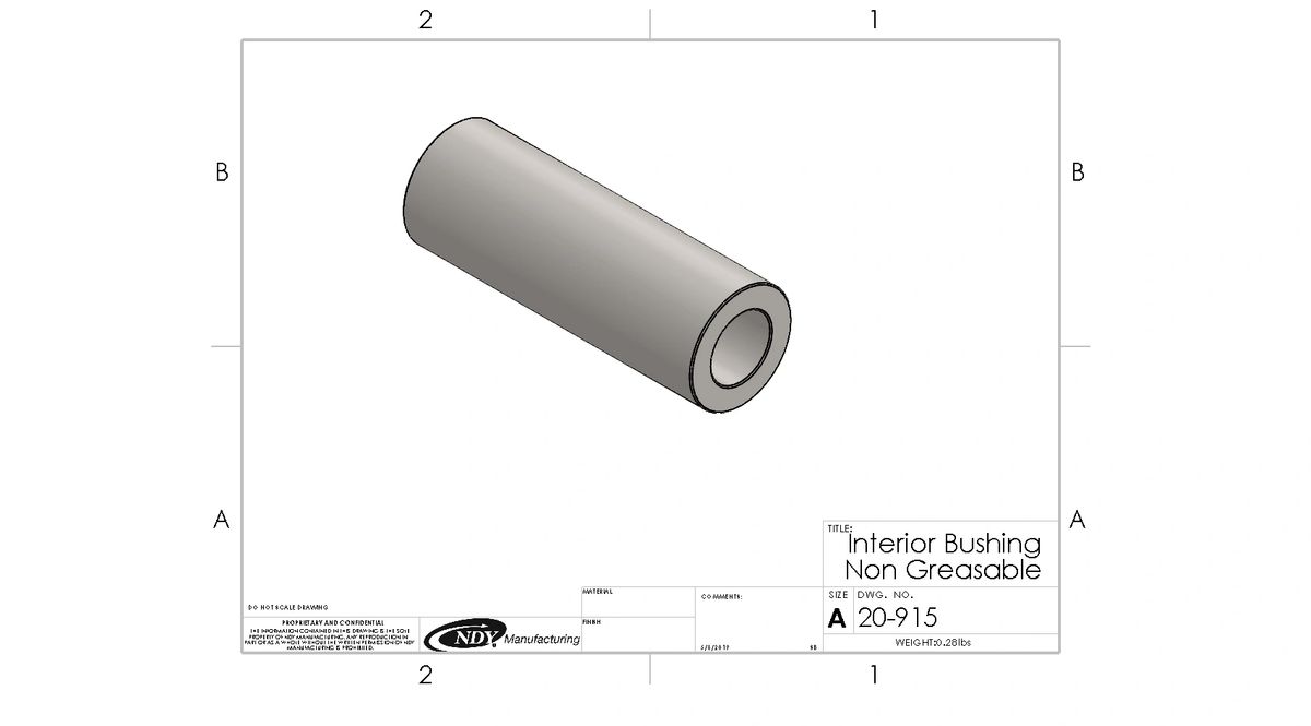 A drawing of a Stalk Stomper Non-Greaseable Interior Bushing with a design on it.