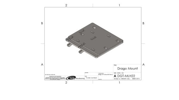 A drawing of a Stalk Stomper Mount for Drago GT - Left