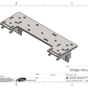 A drawing of a Stalk Stomper Mount for Drago GT - Left.