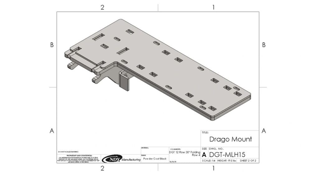 Stalk Stomper Mount for Drago GT - Left - NDY Manufacturing