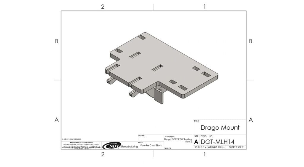 Stalk Stomper Mount for Drago GT - Left - NDY Manufacturing
