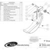 The parts diagram for the Stalk Stomper, Left, Arm and Shoe Assembly - Welded manufacturing shoe.