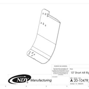 A drawing of a Stalk Stomper 10" AR Steel Skin, Short, Right Hand, Non-Chop for a motorcycle.