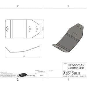 A drawing of a Stalk Stomper 10" AR Steel Skin, Short, Center for a Ford F-150.