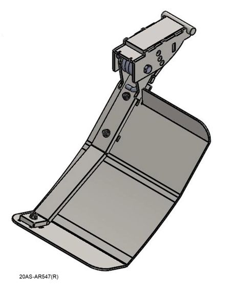 A drawing of a Stalk Stomper, Right, Arm and Shoe Assembly.