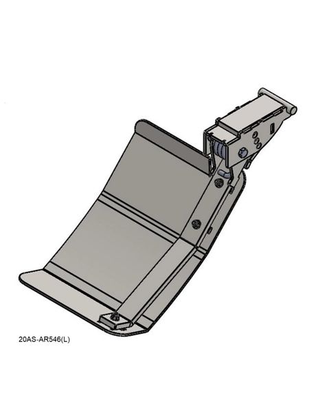 A drawing of a Stalk Stomper, Left, Arm and Shoe Assembly with a handle on it.