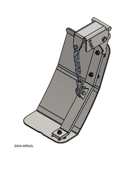A drawing of a Stalk Stomper, Left, Arm and Shoe Assembly with Chain.