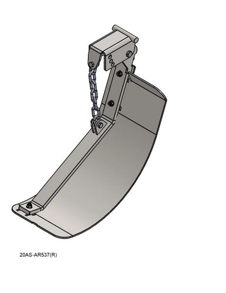 A drawing of a Stalk Stomper, Right, Arm and Shoe Assembly with Chain.