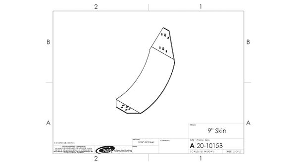 A drawing of a Stalk Stomper AR Steel Skin, Long, Center with a number on it.
