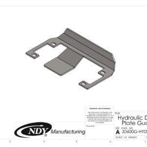 An image of a hydraulic deck plate guard for John Deere 600 and 700 series - years 2012 & newer pole guard.