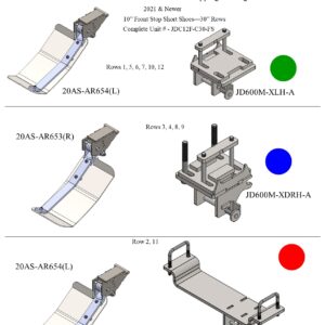 John Deere C12F folding head components diagram.