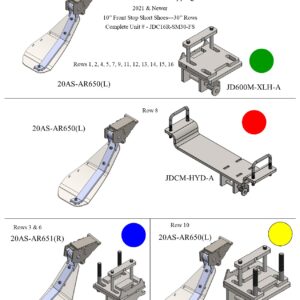 Diagram of John Deere C16R chopping components.