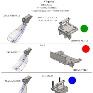 John Deere chopping unit diagram with labels.