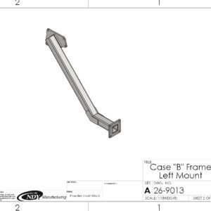 Technical drawing of a frame left mount.